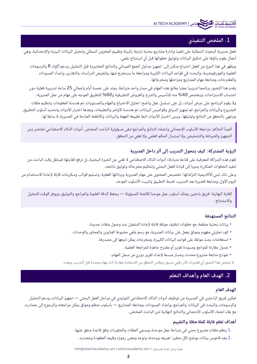 صفحة 2 — الملخص التنفيذي